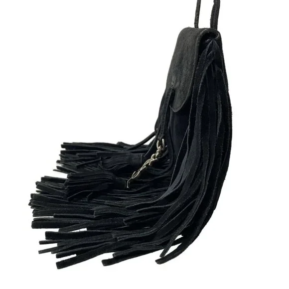 Saint Laurent Paris Shoulder Bag Anita Black Fringe - Picture 4 of 15